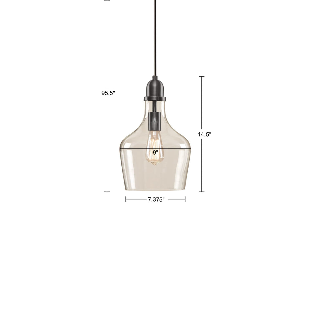 Suspension en verre en forme de cloche auburn INK+IVY
