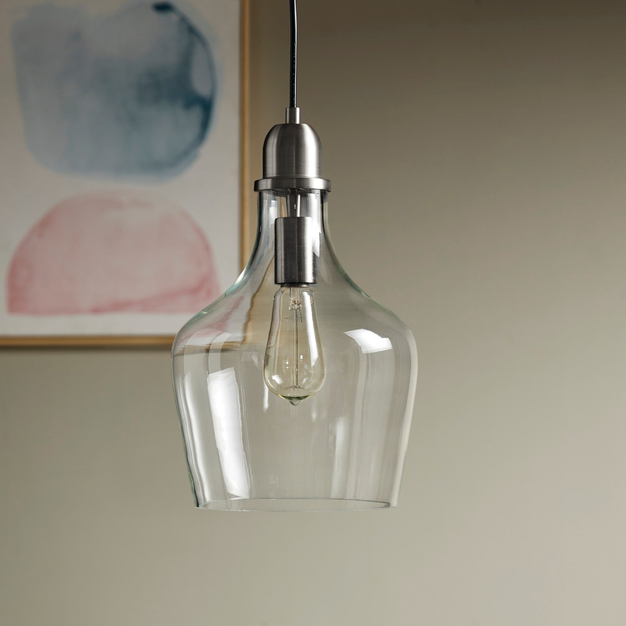 Suspension en verre en forme de cloche auburn INK+IVY