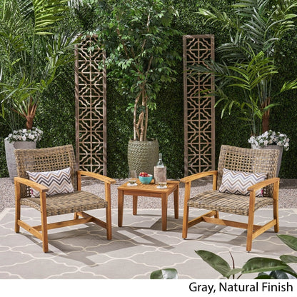 Ensemble de 3 fauteuils club et table d'appoint Hampton Outdoor par Christopher Knight Home