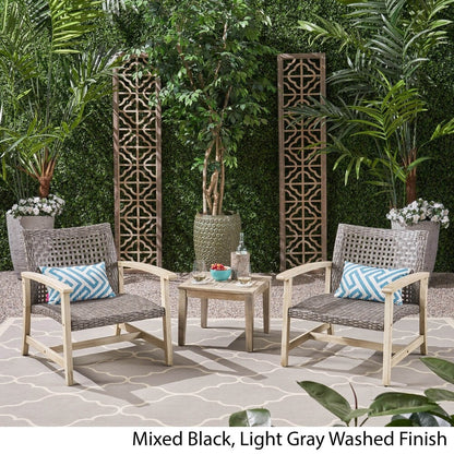 Ensemble de 3 fauteuils club et table d'appoint Hampton Outdoor par Christopher Knight Home