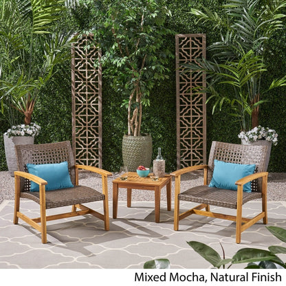 Ensemble de 3 fauteuils club et table d'appoint Hampton Outdoor par Christopher Knight Home