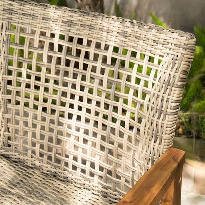 Ensemble de conversation d'extérieur Hampton 4 pièces en acacia par Christopher Knight Home