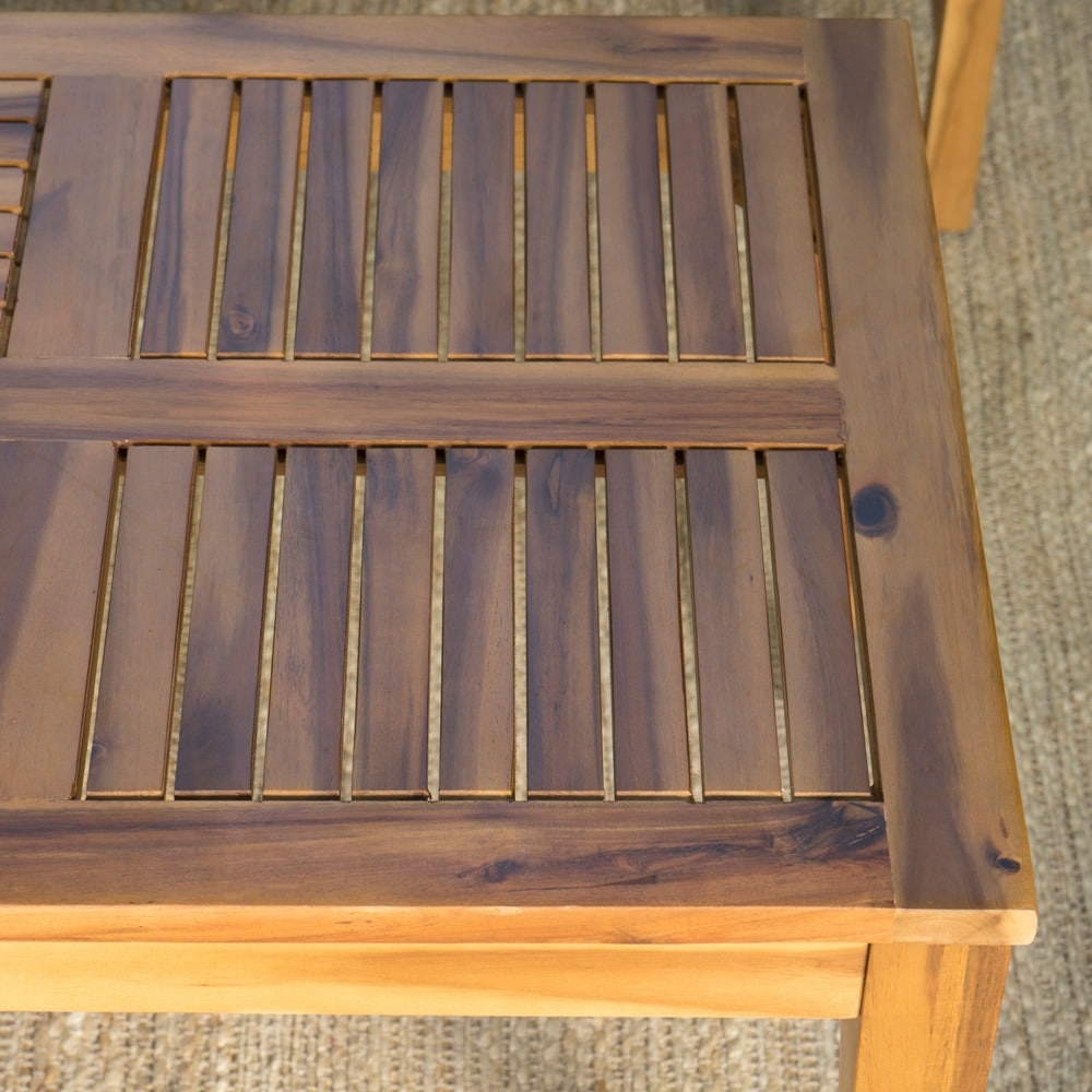 Ensemble de conversation d'extérieur Hampton 4 pièces en acacia par Christopher Knight Home