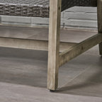 Ensemble de conversation Hampton Outdoor 9 pièces en bois et osier par Christopher Knight Home