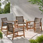 Fauteuil club d'extérieur Hampton (lot de 4) par Christopher Knight Home