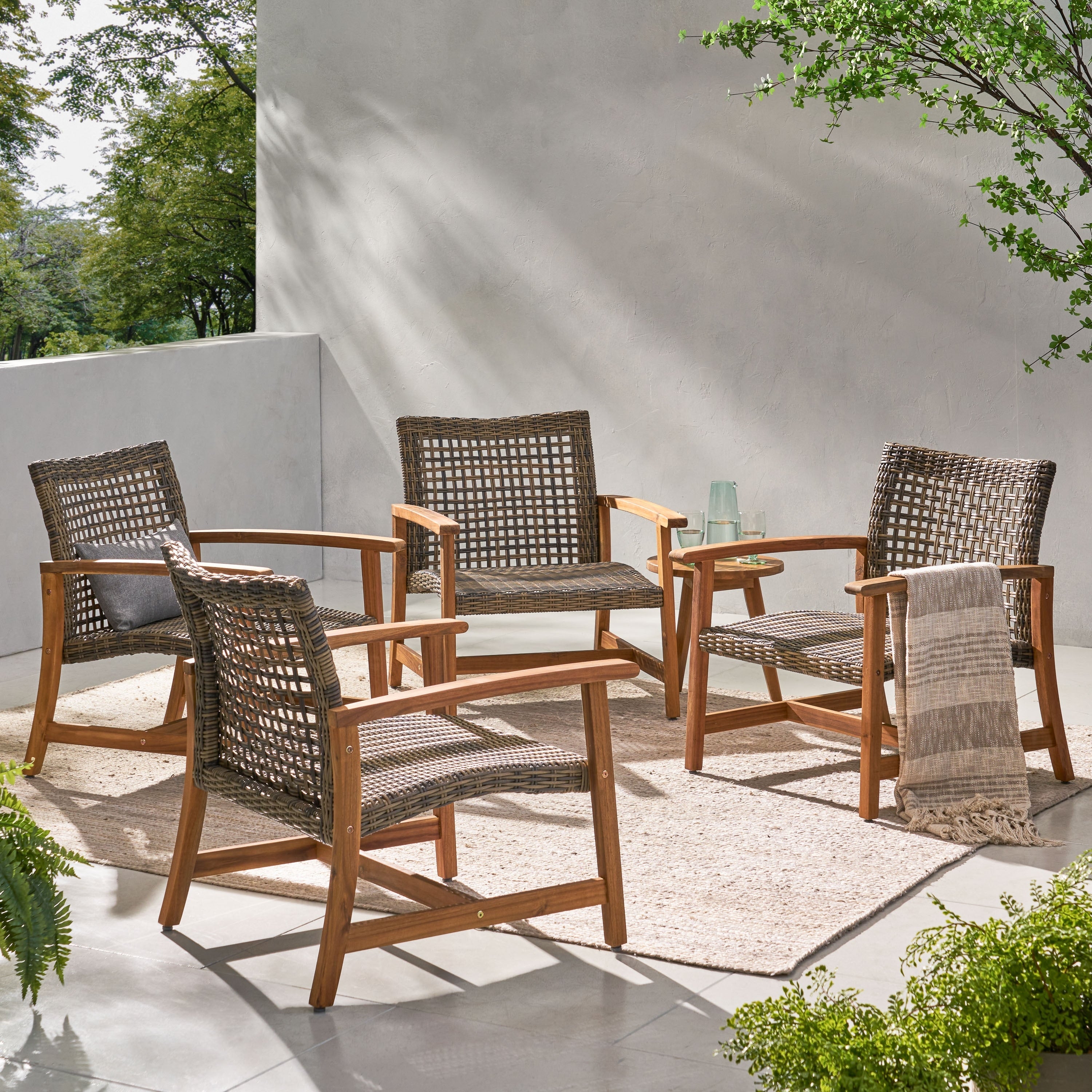 Fauteuil club d'extérieur Hampton (lot de 4) par Christopher Knight Home