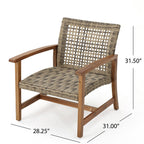 Fauteuil club d'extérieur Hampton (lot de 4) par Christopher Knight Home