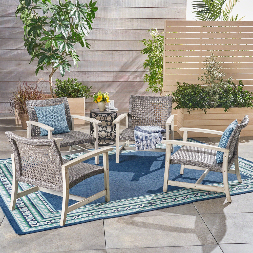 Fauteuil club d'extérieur Hampton (lot de 4) par Christopher Knight Home