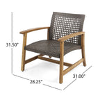 Fauteuil club d'extérieur Hampton (lot de 4) par Christopher Knight Home