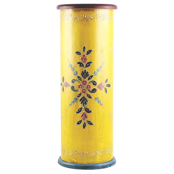 Handmade Wooden Umbrella Stand (India) - 22x7x7