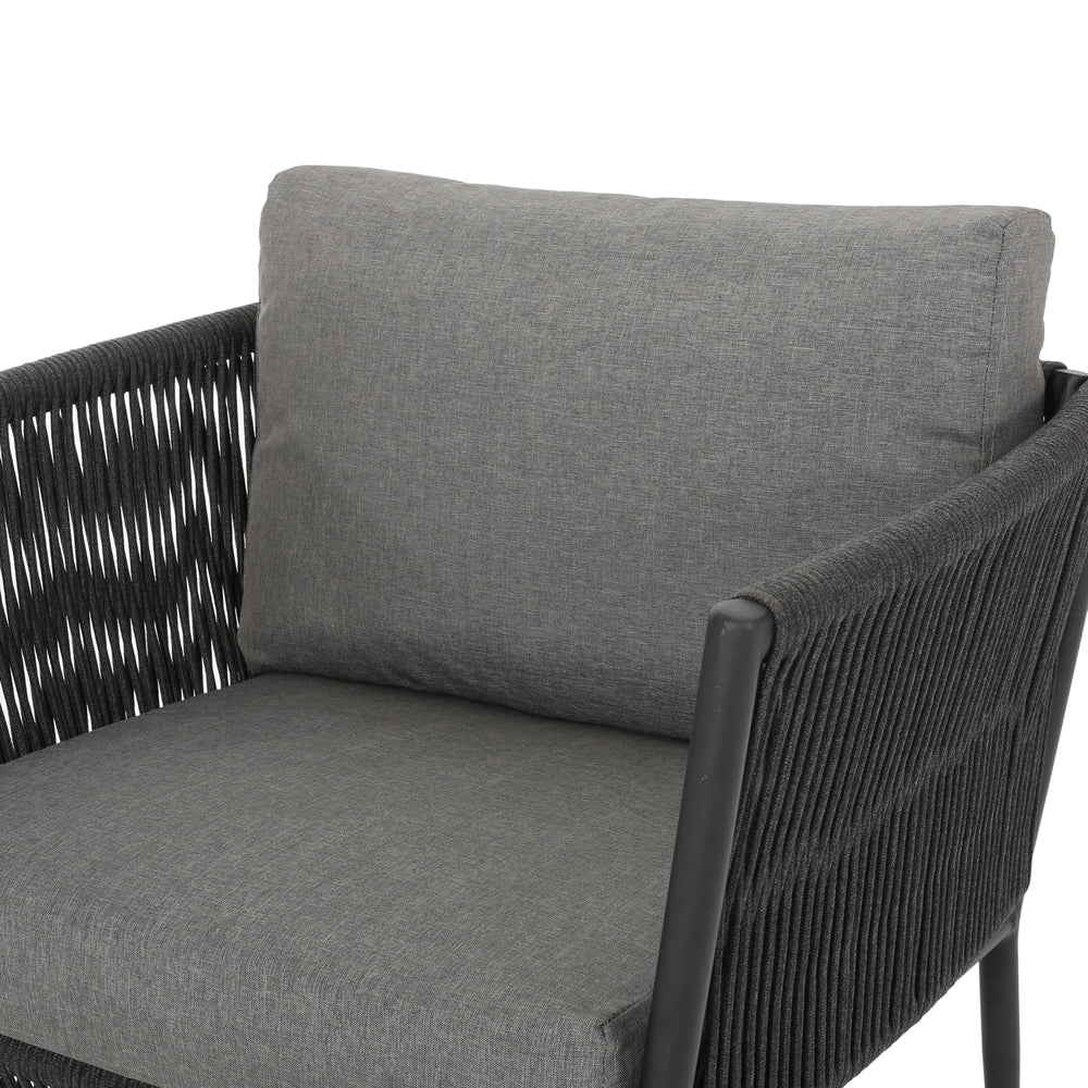 Fauteuil club d'extérieur Handford en corde avec coussins (lot de 2) par Christopher Knight Home