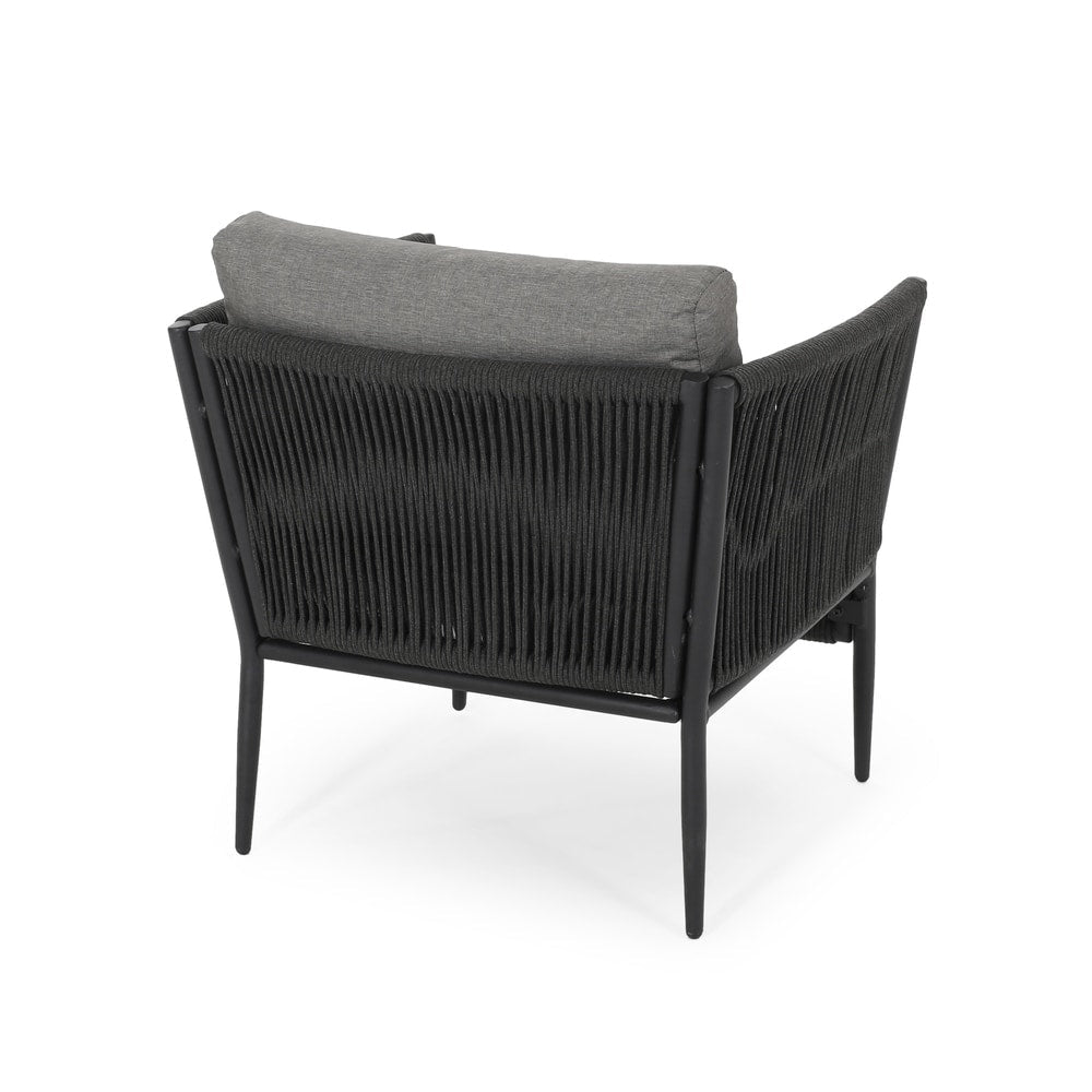 Fauteuil club d'extérieur Handford en corde avec coussins (lot de 2) par Christopher Knight Home
