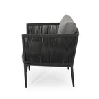 Fauteuil club d'extérieur Handford en corde avec coussins (lot de 2) par Christopher Knight Home
