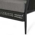 Fauteuil club d'extérieur Handford en corde avec coussins (lot de 2) par Christopher Knight Home