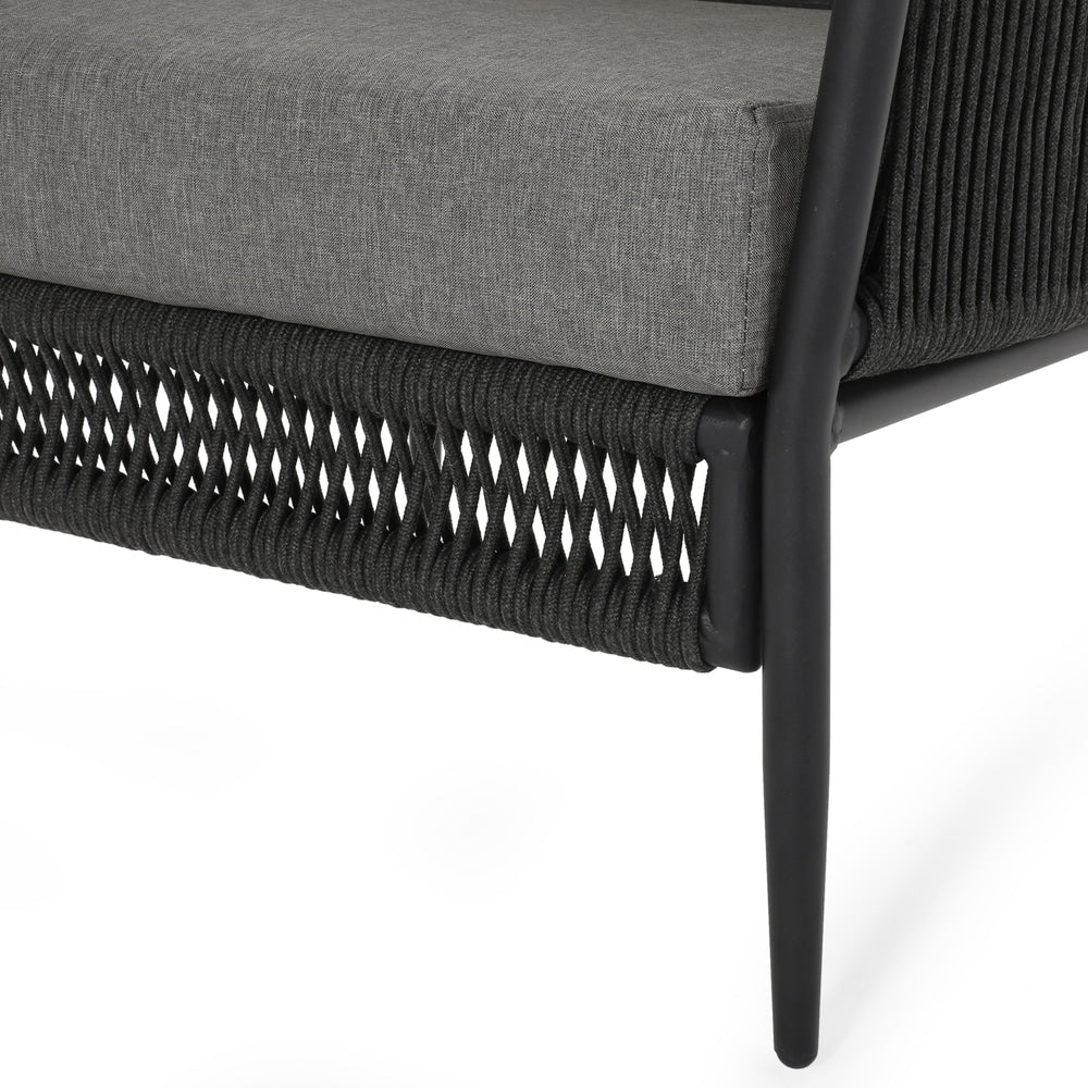 Fauteuil club d'extérieur Handford en corde avec coussins (lot de 2) par Christopher Knight Home