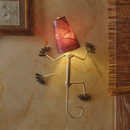 Applique murale Gecko faite main Eangee, abat-jour feuilles de cacao, 40 x 18 x 61 cm