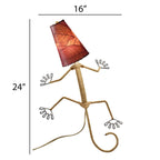 Applique murale Gecko faite main Eangee, abat-jour feuilles de cacao, 40 x 18 x 61 cm