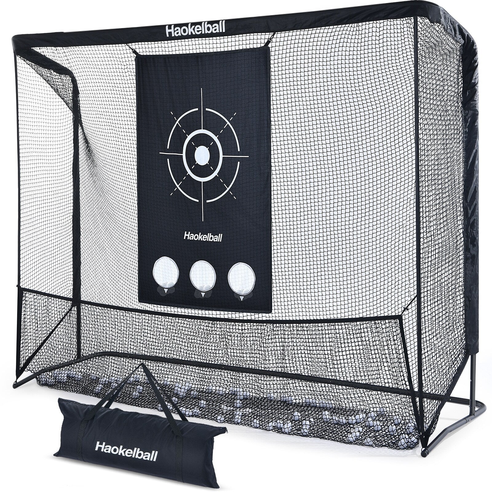 Filet de golf Haokelball 10x7,5 pieds, filet d'entraînement de golf avec toile cible, filet de frappe de golf robuste