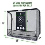Filet de golf Haokelball 10x7,5 pieds, filet d'entraînement de golf avec toile cible, filet de frappe de golf robuste
