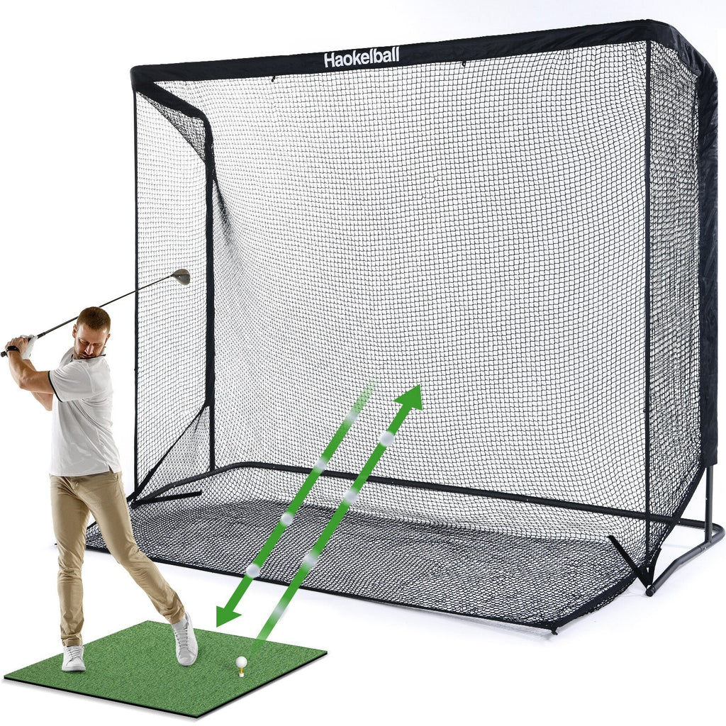 Filet de golf Haokelball 10x7,5 pieds, filet d'entraînement de golf avec toile cible, filet de frappe de golf robuste