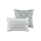 Parure de lit 6 pièces en coton gris à motif damassé Harbor House Hallie