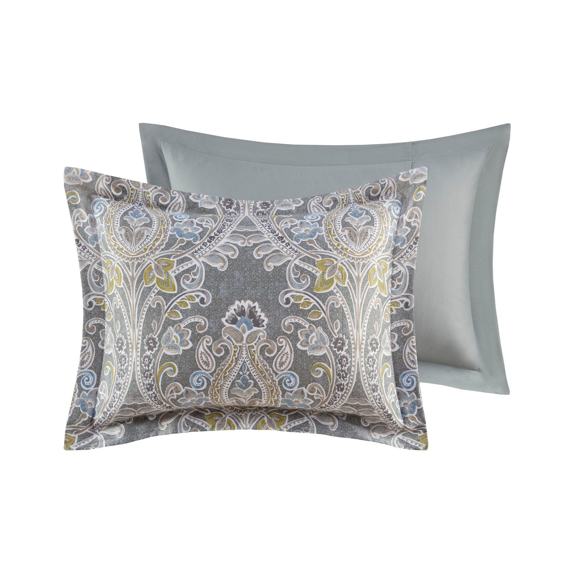 Parure de lit 6 pièces en coton gris à motif damassé Harbor House Hallie