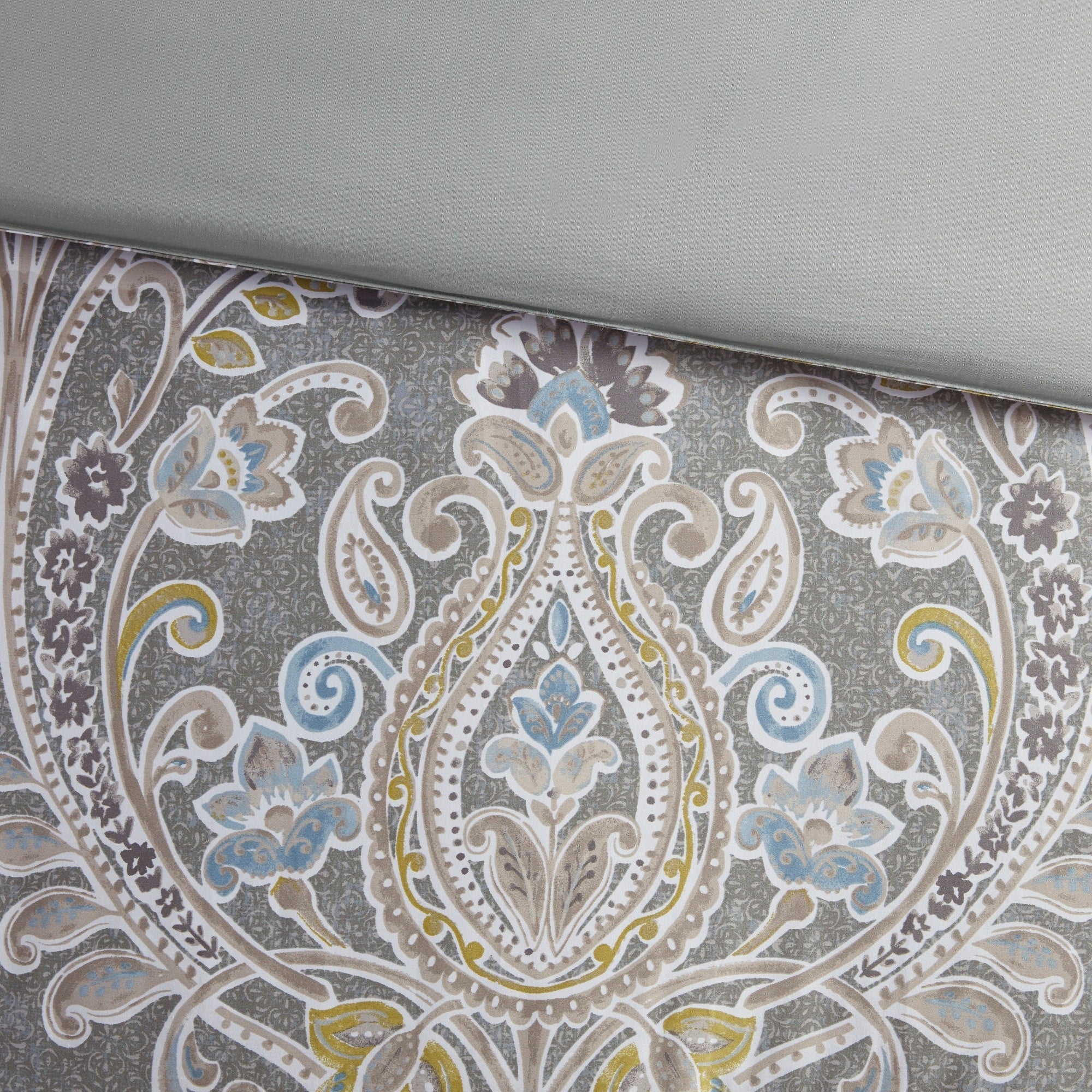 Parure de lit 6 pièces en coton gris à motif damassé Harbor House Hallie