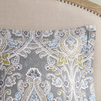 Parure de lit 6 pièces en coton gris à motif damassé Harbor House Hallie