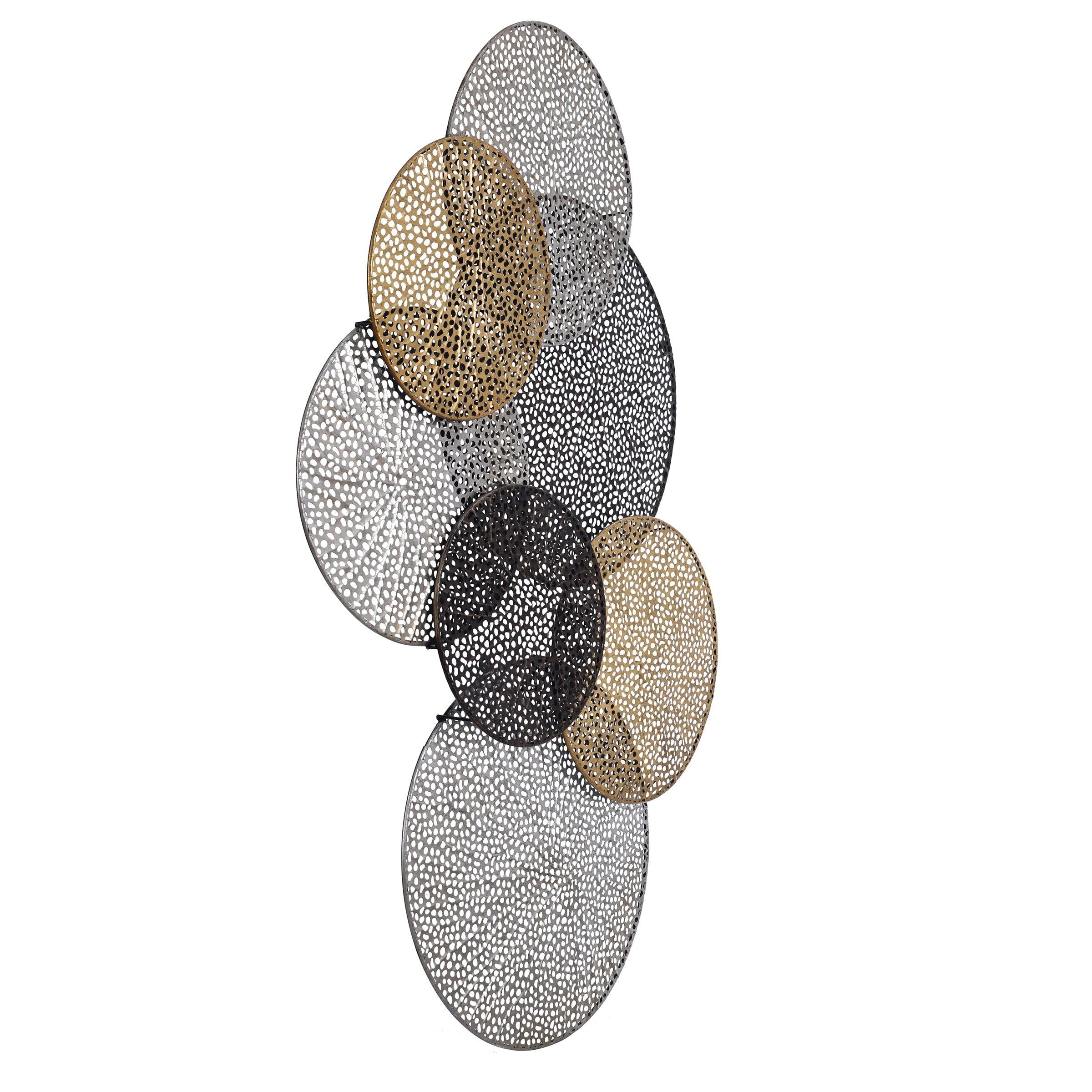 Harpe et fleuron Sahara, décoration murale en métal multicolore