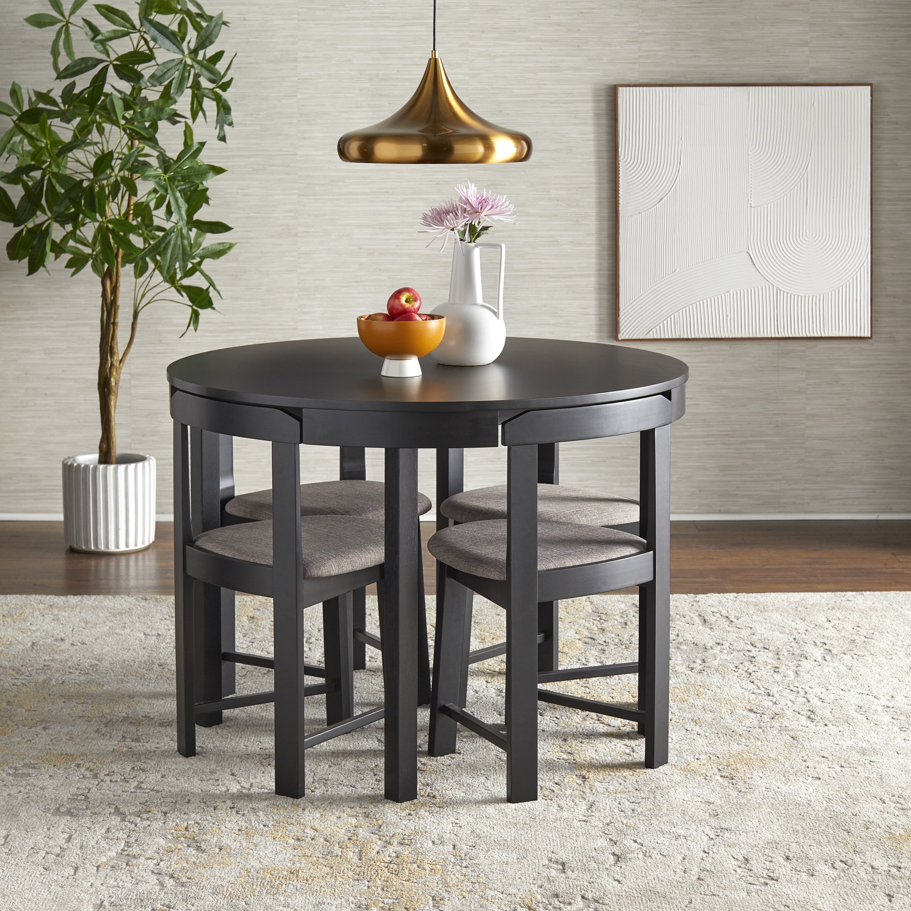 Ensemble de salle à manger rond compact Harrisburg Tobey 5 pièces