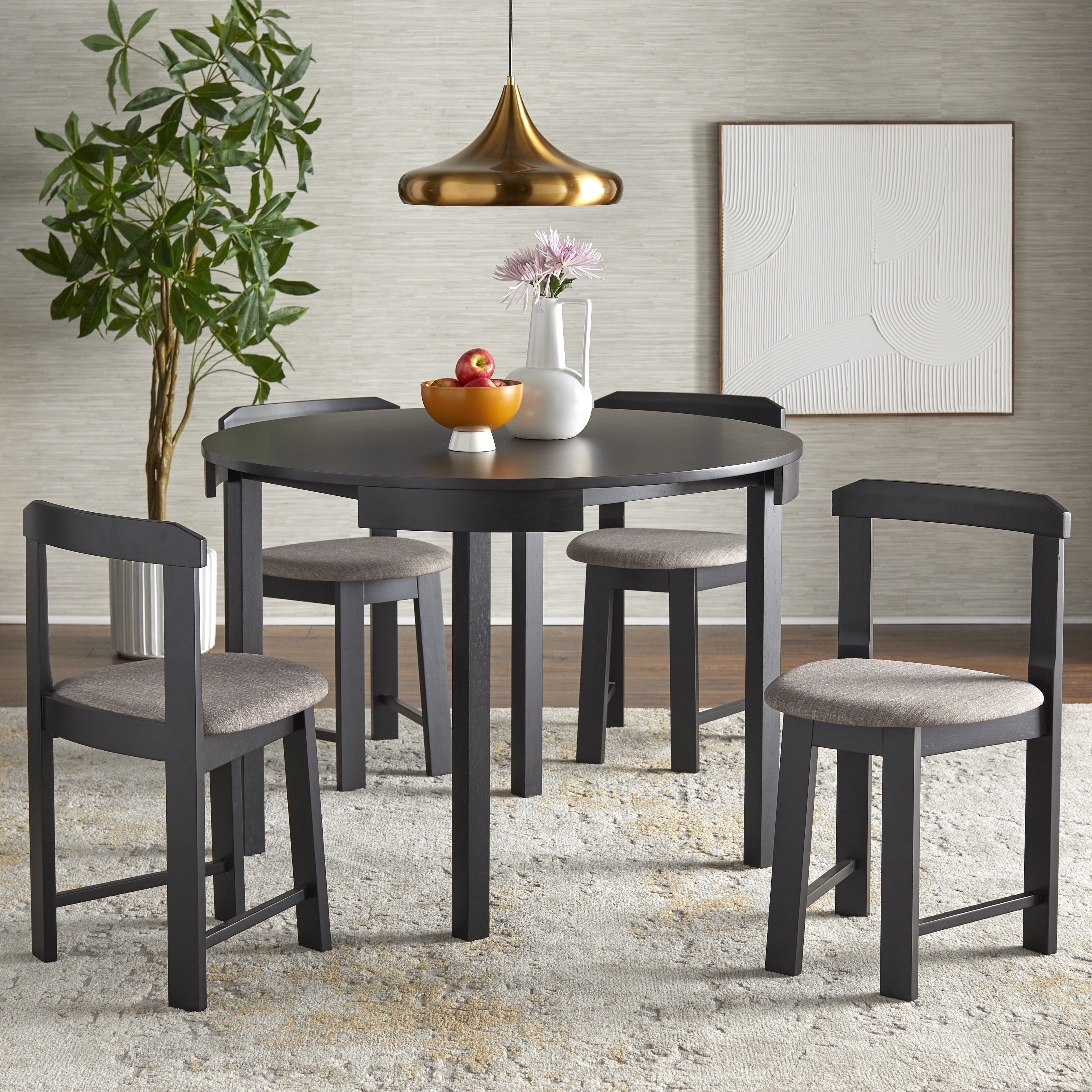 Ensemble de salle à manger rond compact Harrisburg Tobey 5 pièces