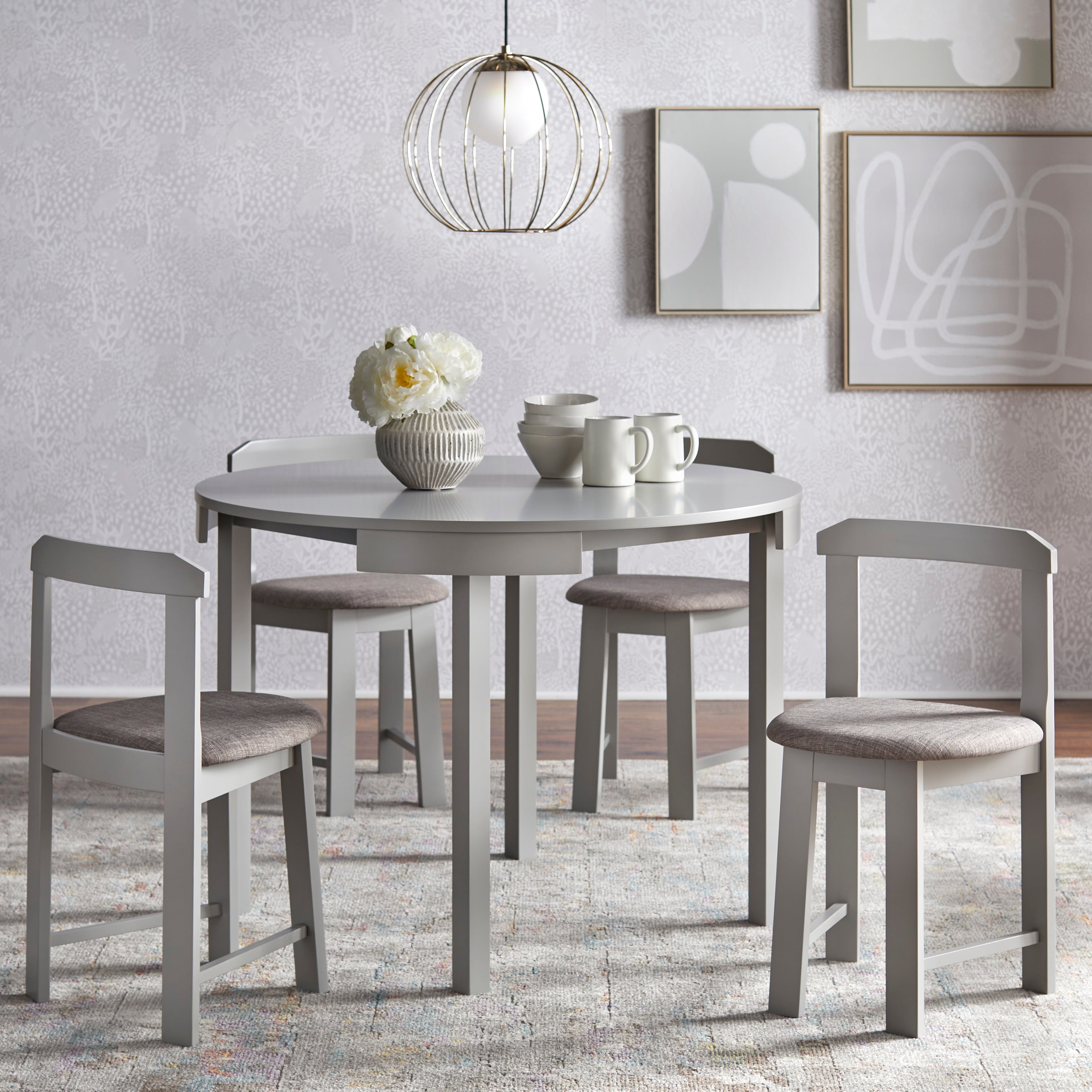 Ensemble de salle à manger rond compact Harrisburg Tobey 5 pièces