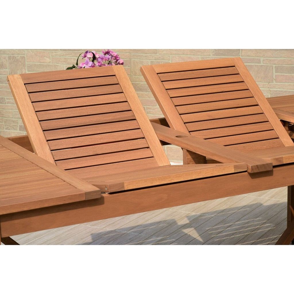 Ensemble de salle à manger d'extérieur Amazonia Macker 11 pièces en bois certifié FSC