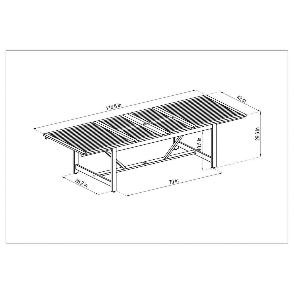Ensemble de salle à manger d'extérieur Amazonia Macker 11 pièces en bois certifié FSC