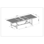 Ensemble de salle à manger d'extérieur Amazonia Macker 11 pièces en bois certifié FSC