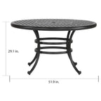 Ensemble de salle à manger rond en aluminium bronze vieilli South Ponto 5 pièces avec chaises pivotantes par Havenside Home