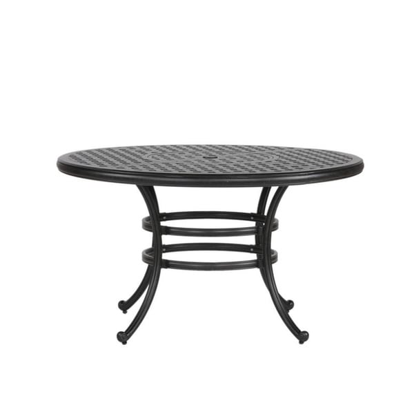 Ensemble de salle à manger rond en aluminium bronze vieilli South Ponto 5 pièces avec chaises pivotantes par Havenside Home