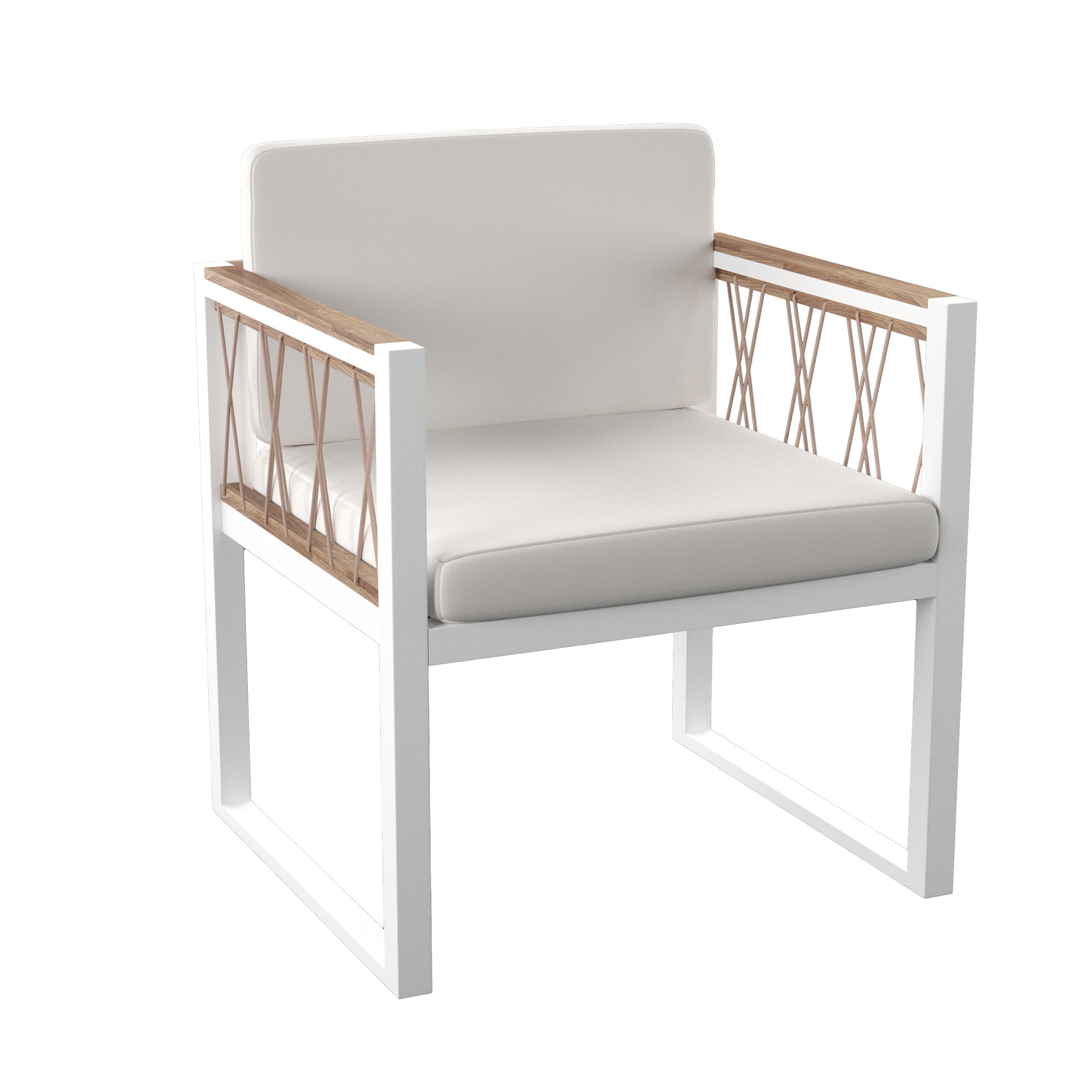 Chaises longues d'extérieur rembourrées en bois naturel SEI Furniture (lot de 2)