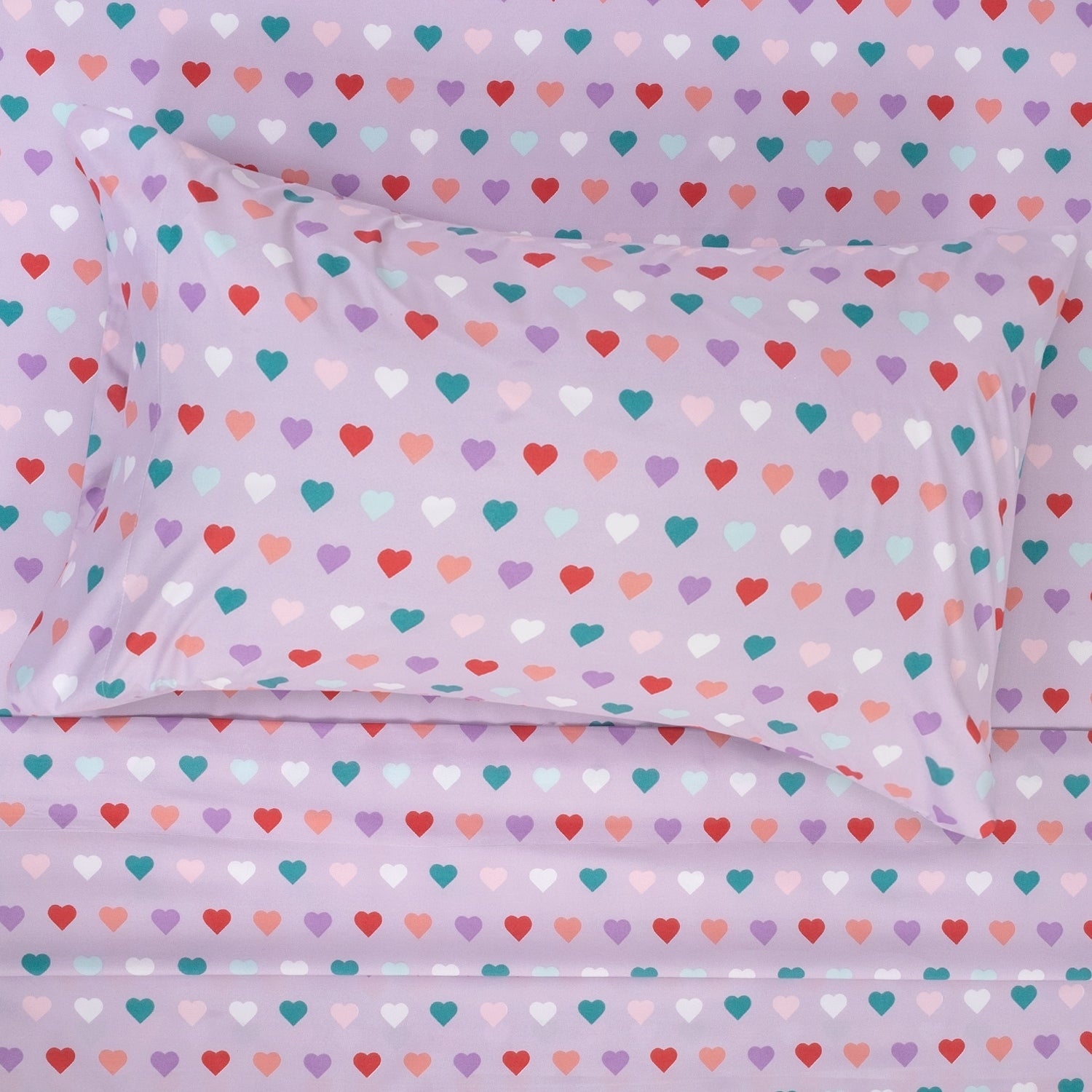 Parure de draps Hearts de Sweet Home Collection - Multi