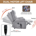 Fauteuils inclinables électriques à double moteur et massage thermique, position infinie, jusqu'à 350 lb, avec télécommande
