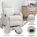 Fauteuil inclinable manuel à massage thermique, pivotant à 360°, avec bascule en tissu