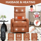 Fauteuil inclinable manuel à massage thermique, pivotant à 360°, avec bascule en tissu