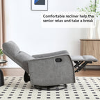 Fauteuil inclinable manuel à massage thermique, pivotant à 360°, avec bascule en tissu