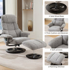 Fauteuil de massage chauffant, pivotant et inclinable, en tissu chenille, avec repose-pieds, dossier réglable et télécommande
