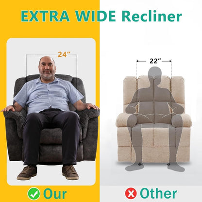 Fauteuil inclinable à bascule surdimensionné, pivotant à 360°, manuel, pour salon