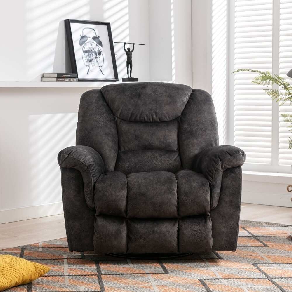 Fauteuil inclinable à bascule surdimensionné, pivotant à 360°, manuel, pour salon