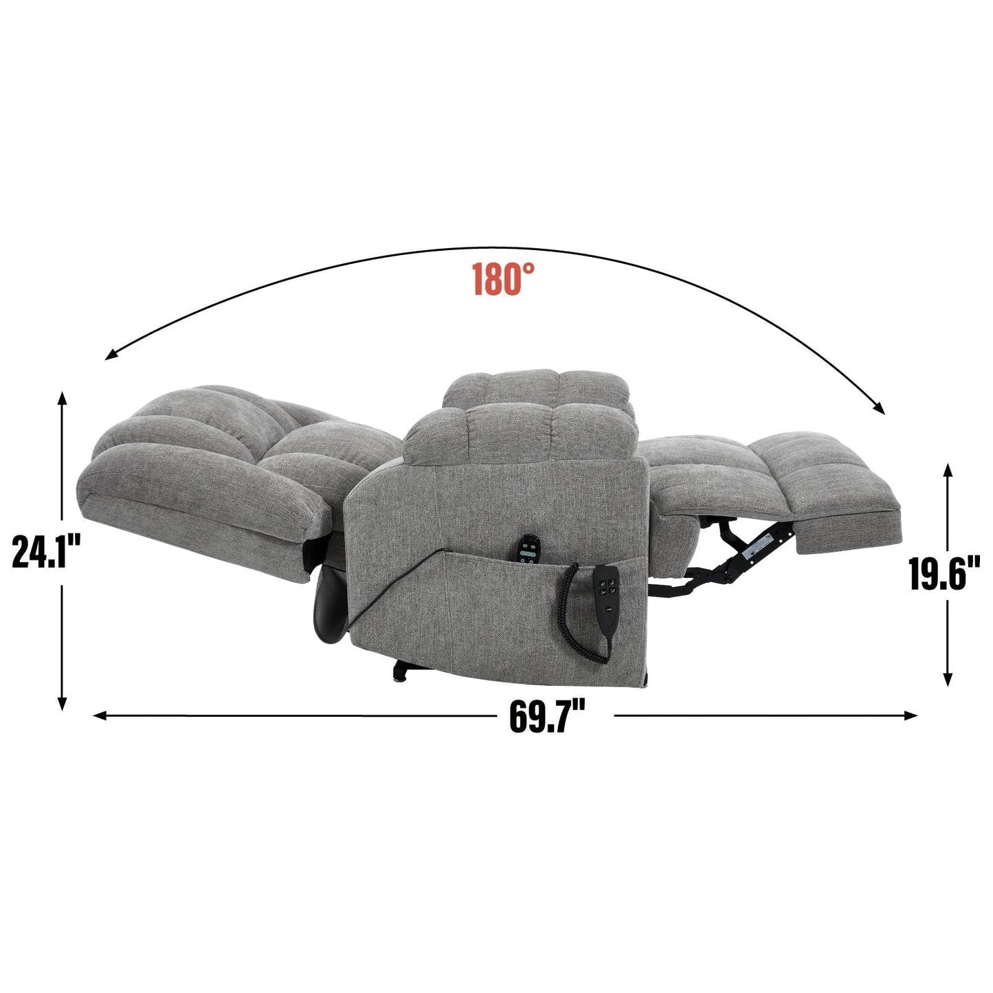 Fauteuil inclinable électrique robuste avec double moteur, fonctions de chauffage et de massage, canapé inclinable électrique à positions infinies