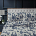 Parure de draps à poches extra profondes en flanelle de coton épais 200 g/m² imprimée
