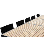 Ensemble de salle à manger d'extérieur Heck 13 pièces en teck FSC et aluminium pour 12 personnes, table extensible et chaises empilables, noir anthracite