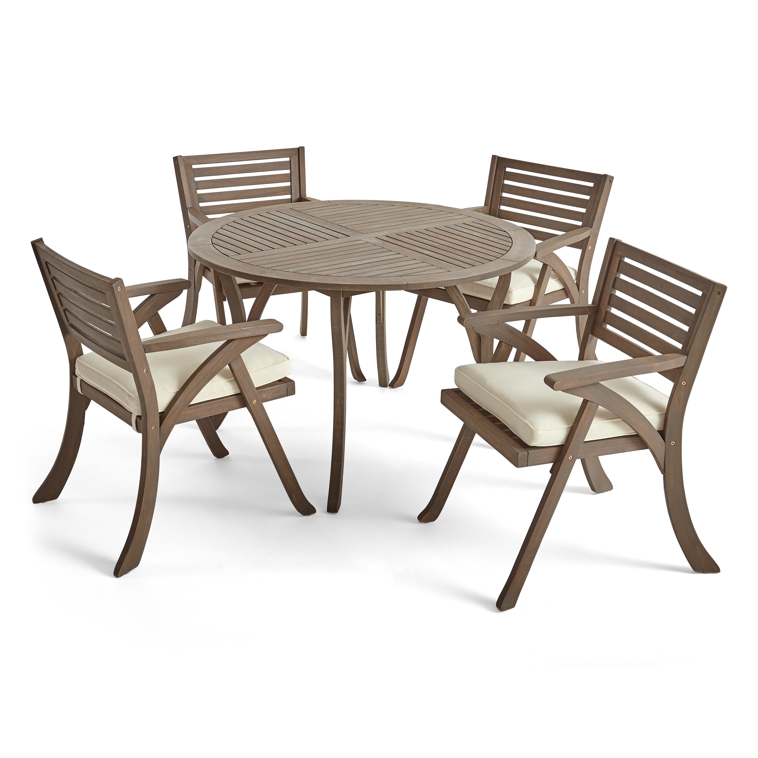 Ensemble de salle à manger d'extérieur Hermosa 5 pièces en bois d'acacia par Christopher Knight Home